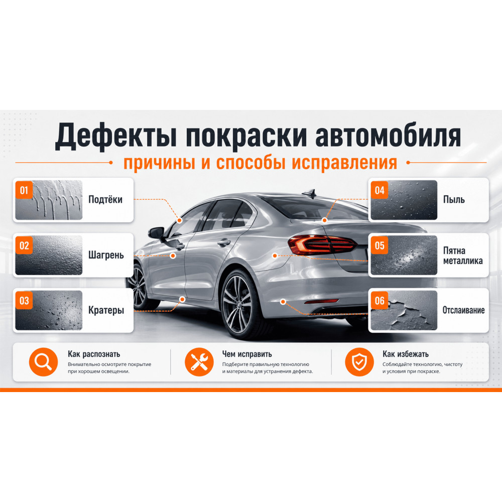 Дефекты покраски автомобиля: причины и способы исправления