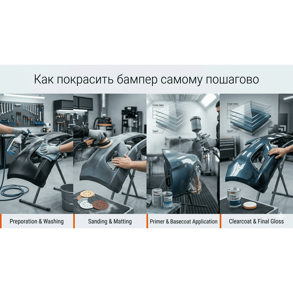 Как покрасить бампер самому — от снятия до установки