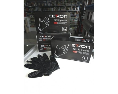CETRON NG Pro Нитриловые перчатки черные одноразовые 50 пар (упаковка) (XL)