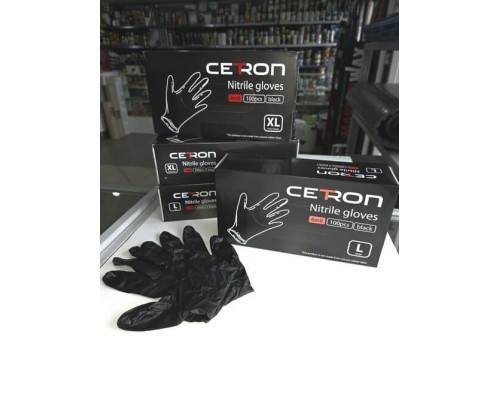 Перчатки нитриловые CETRON NG Pro черные XL, 100 шт (50 пар)