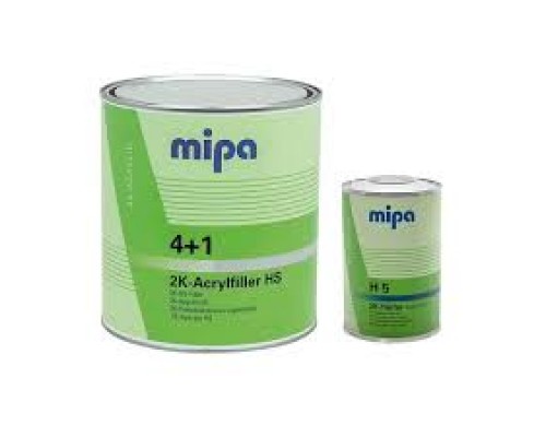 MIPA 4+1 2K-HS-Acrylfiller Филлер акриловый темно-серый 1л RAL 7011 с отвердителем экстра быстрым H 5 2K-Harter 0,25