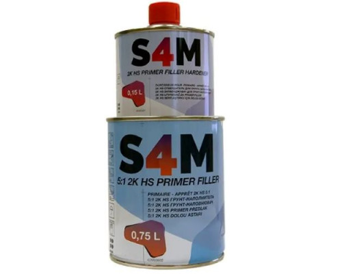 S4M 5:1 2K HS PRIMER FILLER Акриловый грунт-наполнитель серый 0,75 л + 0,15л(6 шт)
