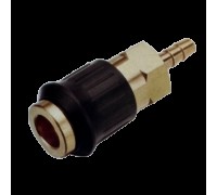 Быстроразъем пневматический елочка 10мм латунь с клапаном 