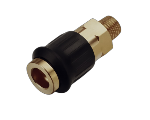 Быстроразъем пневматический с обратным клапаном, наружная резьба 1/4 (латунь) H-D