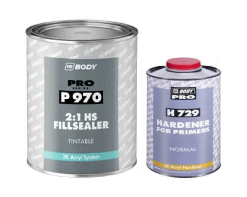 Акриловый грунт для неотшлифованных поверхностей HB BODY 970 1л + 0,5л (H729)