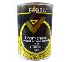 FARBEL Грунт-эмаль алкидная с цинком 3в1 1кг (Коричневый (RAL 8017))