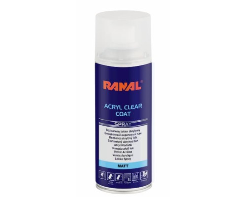 RANAL ACRYL CLEAR COAT Бесцветный лак аэрозоль 400мл (Глянцевый)