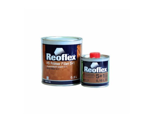 REOFLEX RX F-03 Primer Filler HS 5+1 Грунт акриловый 0,8л + 0,16л (RX H-13/01) (Чёрный)