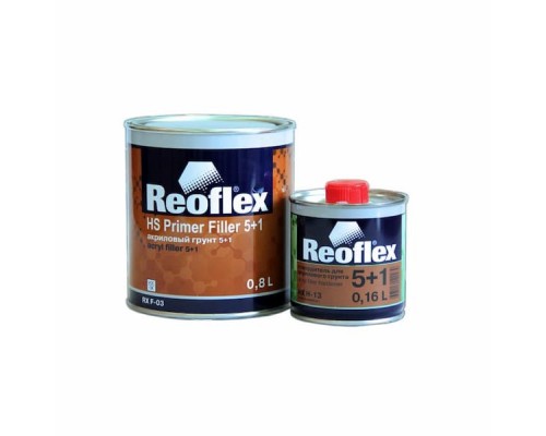 REOFLEX RX F-03 Primer Filler HS 5+1 Грунт акриловый 0,8л + 0,16л (RX H-13/01) (Чёрный)