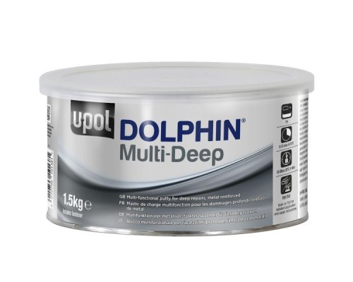 U-POL ШПАТЛЕВКА DOLPHIN MULTI DEEP АРМИРОВАННАЯ С АЛЮМИНИЕМ СЕРЕБРИСТАЯ 1.5 кг